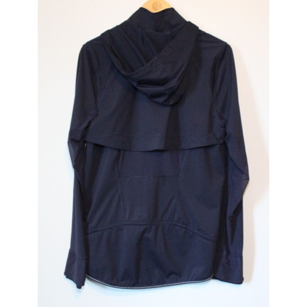 Lululemon Kicking Asphalt Jacket Midnight Navy Blue Full Zip Size 8 Hooded Light - Picture 13 of 16